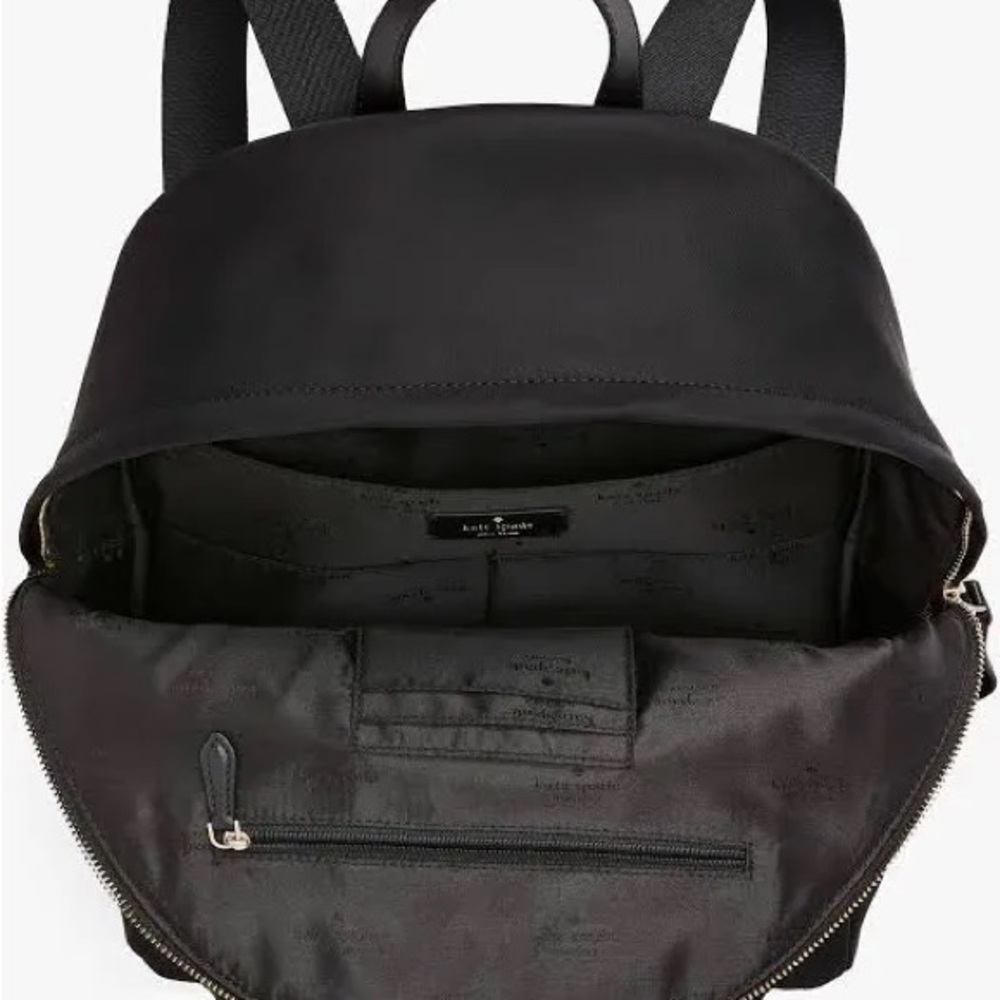 NWOT kate spade Black Nylon Mini Backpack with Gold Logo - Picture 5 of 11